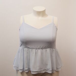Torrid Plus 2X Chiffon Crop Peplum Top Light Blue NWOT
